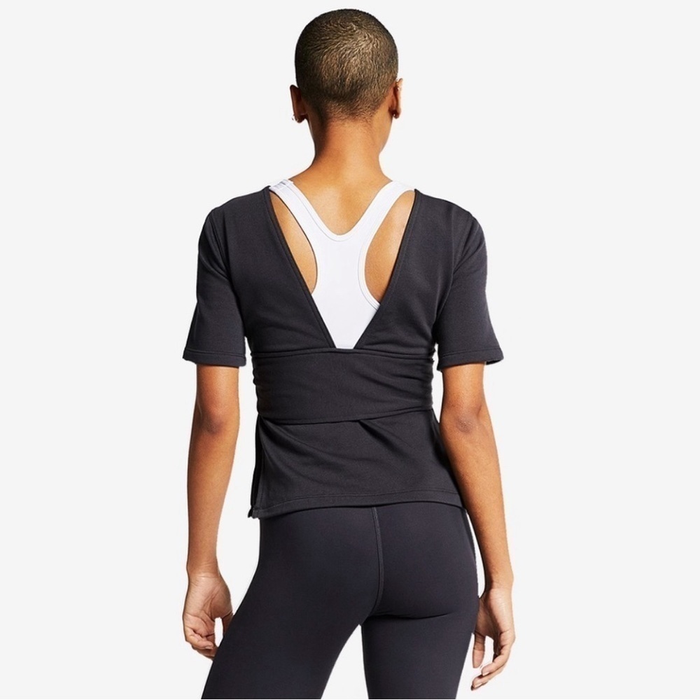 NIKE Women's Studio Short Sleeve Wrap Top - Picture 2 of 8
